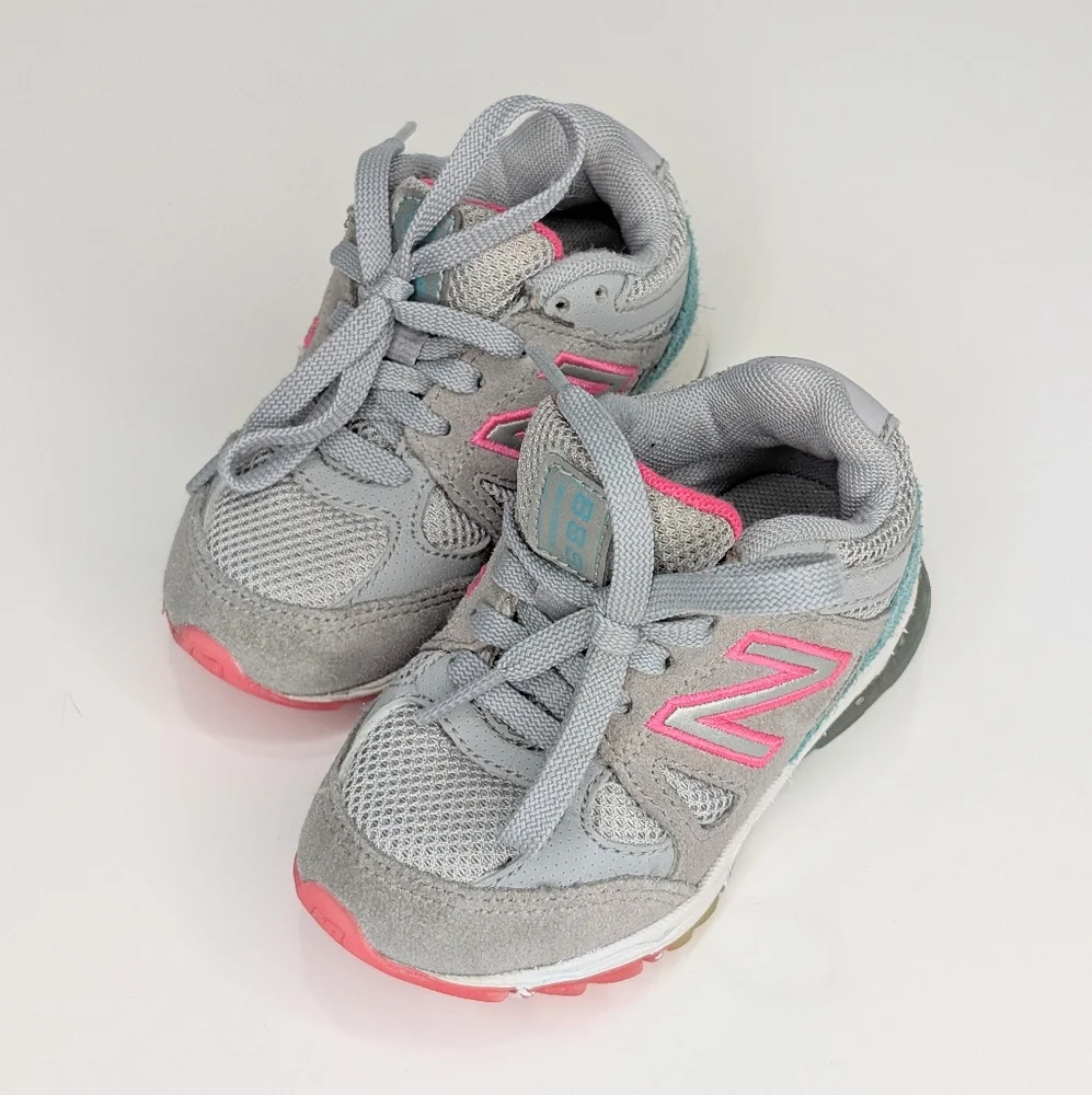 👟 New Balance 888v1 Gray & Pink Sneakers — Toddler Size 5.5